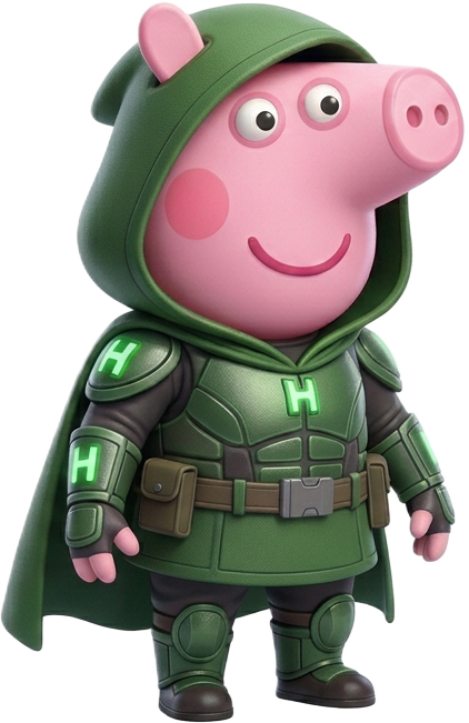Hoodetta the caped pig